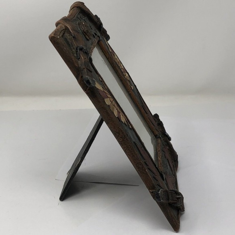 Resin Picture Frame For 4x6 Photo Eagle W/  Faux Leather Look Luggage‎ Straps - Picture 4 of 12
